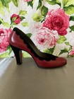 Vintage 1940   s Valley Shoes Red High Heels Size 7 Hard To Find Super Rare