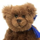 Kellytoy Brown Teddy Bear Plush Jointed Stuffed Animal Blue Bow Beans Weight 12 