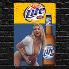 Rare Miller Lite Sexy Girl Metal Sign For Man Cave Cafe Bar Decor Beer Signs