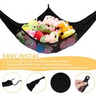 Jumbo Stuffed Animal Toy Hammock  Wall Corner Net Organizer  Black  2 Pack