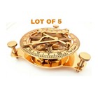 Lot Of 5 Brass 4  Maritime Sundial Compass Nautical Marine West London Sundial