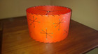  Mid Century Vintage Style Fiberglass Lamp Shade Modern Atomic T Orange