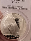1994p Vietnam Veterans Memorial Commemorative Proof Silver Dollar Pcgs Pr69dcam