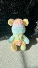 Handmade Crochet Bear Stuffed Animal Keychain Pastel Colors 