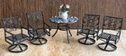 Vintage Garden Table   Chair Metal Dollhouse Miniature Patio Furniture Set Of 6