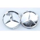 For Set Of 4 75mm Wheel Center Caps Hubcaps Emblem Chrome Silver For Mercedes