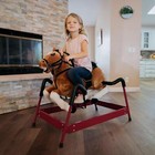 Qaba Durable Plush Toddlers Spring Rocking Horse Bouncing Rocker Toy With Sounds
