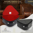 Premium Masonic Knights Templar Chapeau Case     Black Imitation Leather Chapeau H