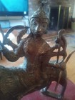 Hindu Goddess Durga Statue  Lion  Weapons  Bronze Vintage
