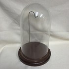 Glass Dome Display Case   Wood Base   Brass Hook For Watch Display