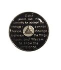43 Year Aa Blue Coin  Silver Color Plated Medallion  Alcoholics Anonymous Chip