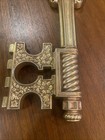 Ornate Wall Skeleton Key Gold Syroco Wood Filigree Lion Crest 17 75 x7 25  Vtg