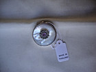 Vintage Handmade Amethyst Marcasite Mother-of-pearl Silver 925 Round Pillbox