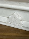 2 Vintage White Marble Carved Architectural Salvage Fireplace Mantle Piece Decor