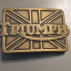Triumph Solid Brass Belt Buckle - 1978 Union Jack Flag Design By Triumph