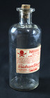 Antique 6  Tall Paregoric Poison Opium Bottle With Skull And Crossbones