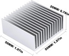 4-pack 50mm Aluminum Heatsinks  50x50x20mm Heat Sink Kit For Gpu Cpu Led Chipset