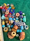 Large Collection Of Native American Indian Fur Trade Beads Venetian Stone Glass