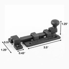 Renovators Supply Slide Bolt Latch 3 5  Wrought Iron Ball Tip Black Slide Bolt