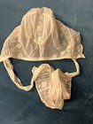 Antique Cotton Baby Bonnet W  Ties Dainty Flowers Cream