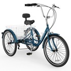 Mooncool Adult 26  Tricycle 7 Speed 3 Wheels Bicycle Trike  W  Basket backrest