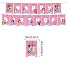 Bluey Birthday Party Supplies 52pcs-banner Balloons Cake Toppers Kids Party-pink