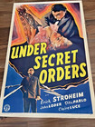 Original One Sheet Movie Poster - Under Secret Orders - 1933