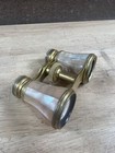 Vintage French Mother Of Pearl Brass Opera Glasses W case By Lemaire Paris