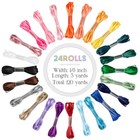 1 8 Inch Thin Ribbon Assorted Color Bulk 120yds Double Faced Satin Silk Roll