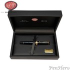 Aurora Optima Black Resin Gold Plated Trim Fountain Pen Fine Nib