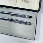 Vintage Cross Classic Chrome Ballpoint Pen Mechanical Pencil Set In Box