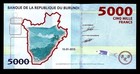 Burundi 5000 Francs  2015 Unc 