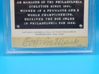 Connie Mack Nicely Signed Cut On 1956-63 Type 2 Artvue Hof Postcard Psa  7159