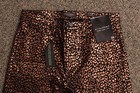 Banana Republic Pants Womens 28 Black Copper Leopard Print Skinny Ankle Denim