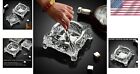 Vintage Cigar Ashtray Cut Glass Tobacciana Heavy Diamond Cut Art Glass