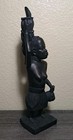 African Hand Carved Ebony Wood Sculpture 17  Tribal Woman Holding Bananas Figure