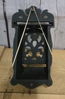 Vintage Cast Iron Wall Mount Hanging Match Box Black Holder Decorative