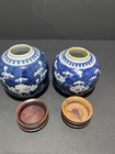 Two Exquisite Small Porcelain Jars Decorated With Plum Blossom Motifs 