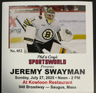 Jeremy Swayman Autographed 16x20 Boston Bruins Photo Jsa Nhl