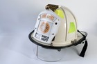 Vintage Fire Chief Helmet With Visor And Brass Eagle