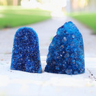 300g Aura Dark Blue Titanium Quartz Crystal Cluster Geode Specimens Home Decor