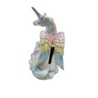 Vintage 1990s Resin Unicorn Figurine Rainbow Pearlized Y2k Piggy Bank