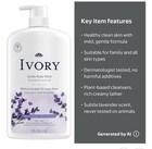 Ivory Gentle Body Wash Lavender  Paraben-free  Pump Bottle 35 Fl Oz