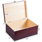 Vintage Wooden Storage Box Container With Hinged Lid Front Clasp  14   X 10     