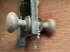 Antique Vtg Entrance Door Set Victorian   Eastlake Backplate Knob Mortise Lock 