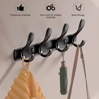 Black 4-door Hook Coat Bathroom Towel Rack Stainless Steel Wall Mount