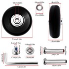 4 Pcs Luggage Replacement Wheels  Double Suitcase Medium  Black 