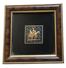 Vintage Damascene Toledo Spain Gold Don Quixote Sancho Panza Engraving Framed