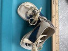 Vintage Baby Shoes - Blue white Leather - Size 2 - Made In 1958