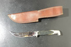 Queen Steel  77 Derlin Handle Fixed Blade Knife Leather Sheath Hunting Read